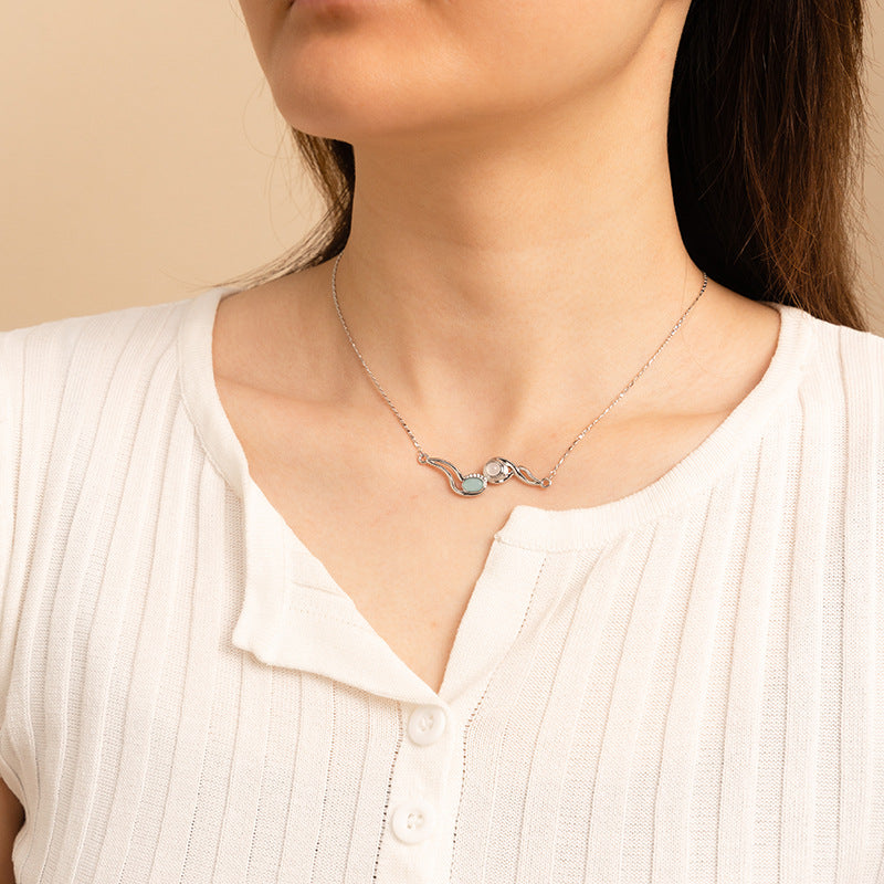 Aquamarous Necklace Earrings