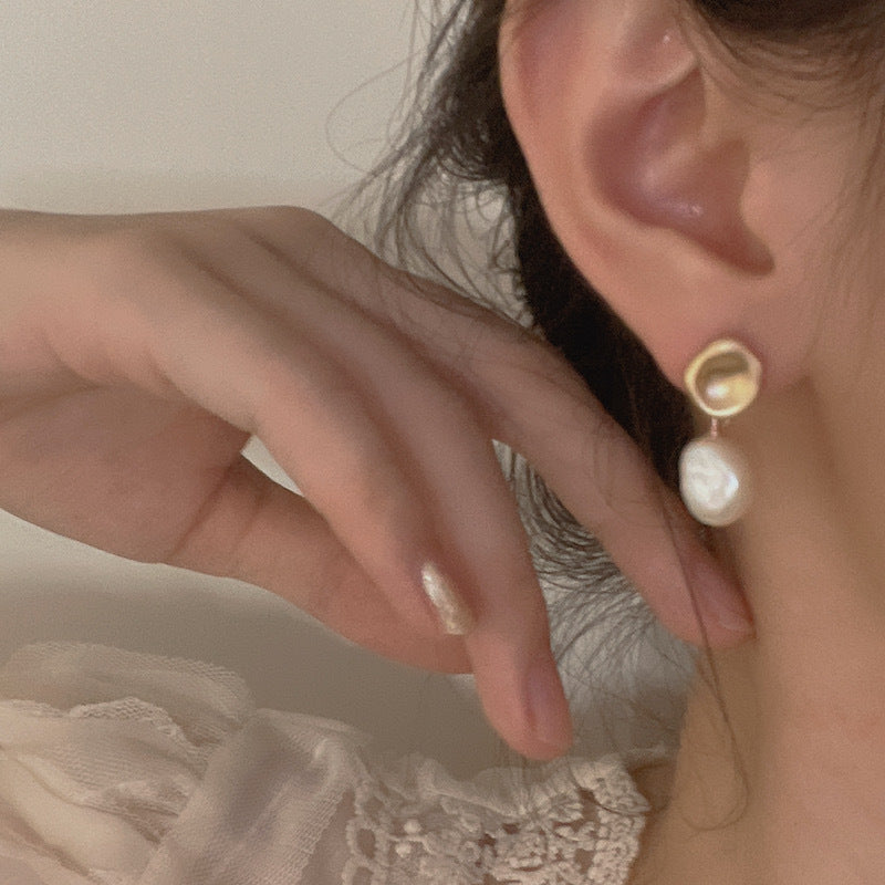 baroque pearl stud earrings
