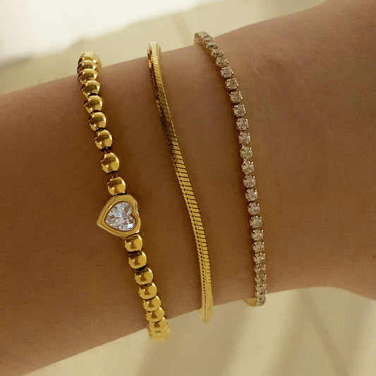 Octagonal Snake Bone Chain bracelet suit