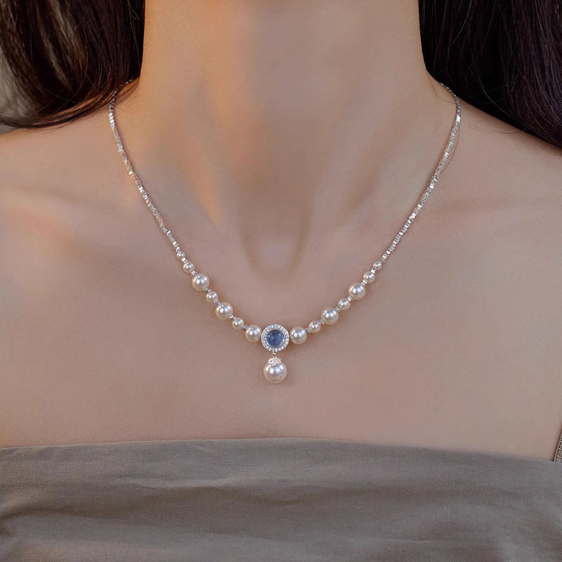 s925 sterling silver aquamarine necklace bracelet