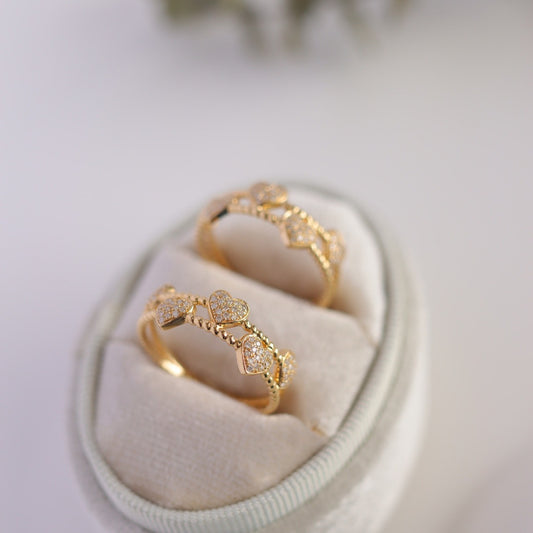 Perfect s925 sterling silver double ring love ring