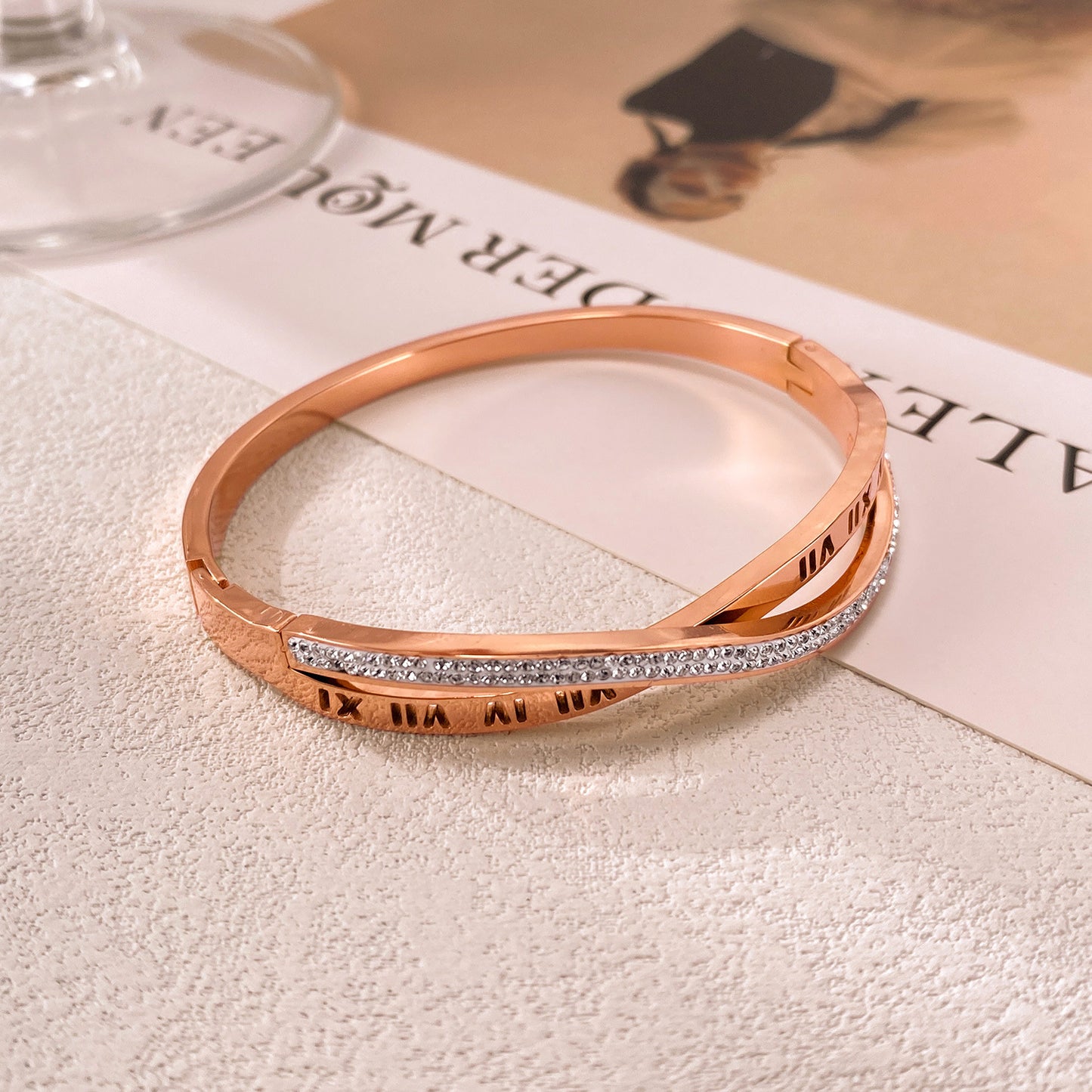 Roman Numerals Titanium Steel Bracelet