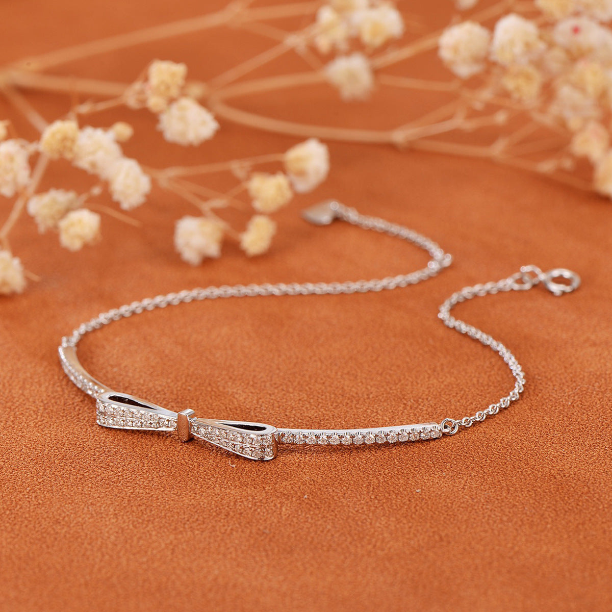 Full body S925 sterling silver bow bracelet