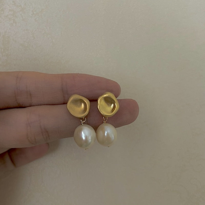 baroque pearl stud earrings