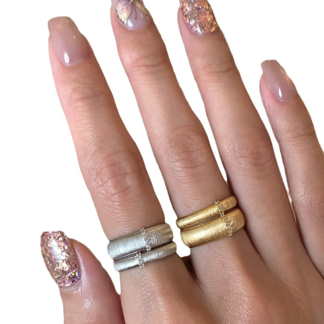 925 Sterling Silver Wire-drawing Craft Forging Ring