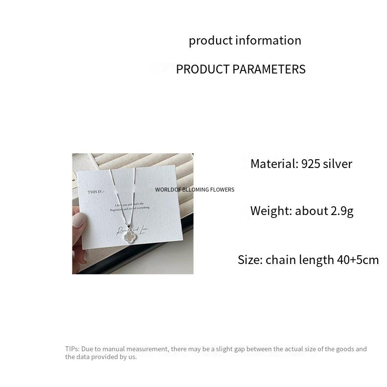 S925 sterling silver full diamond Bai Bei four-leaf clover necklace