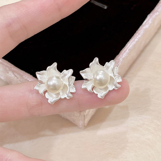 S925 Sterling Silver Pure White Jasmine Earrings