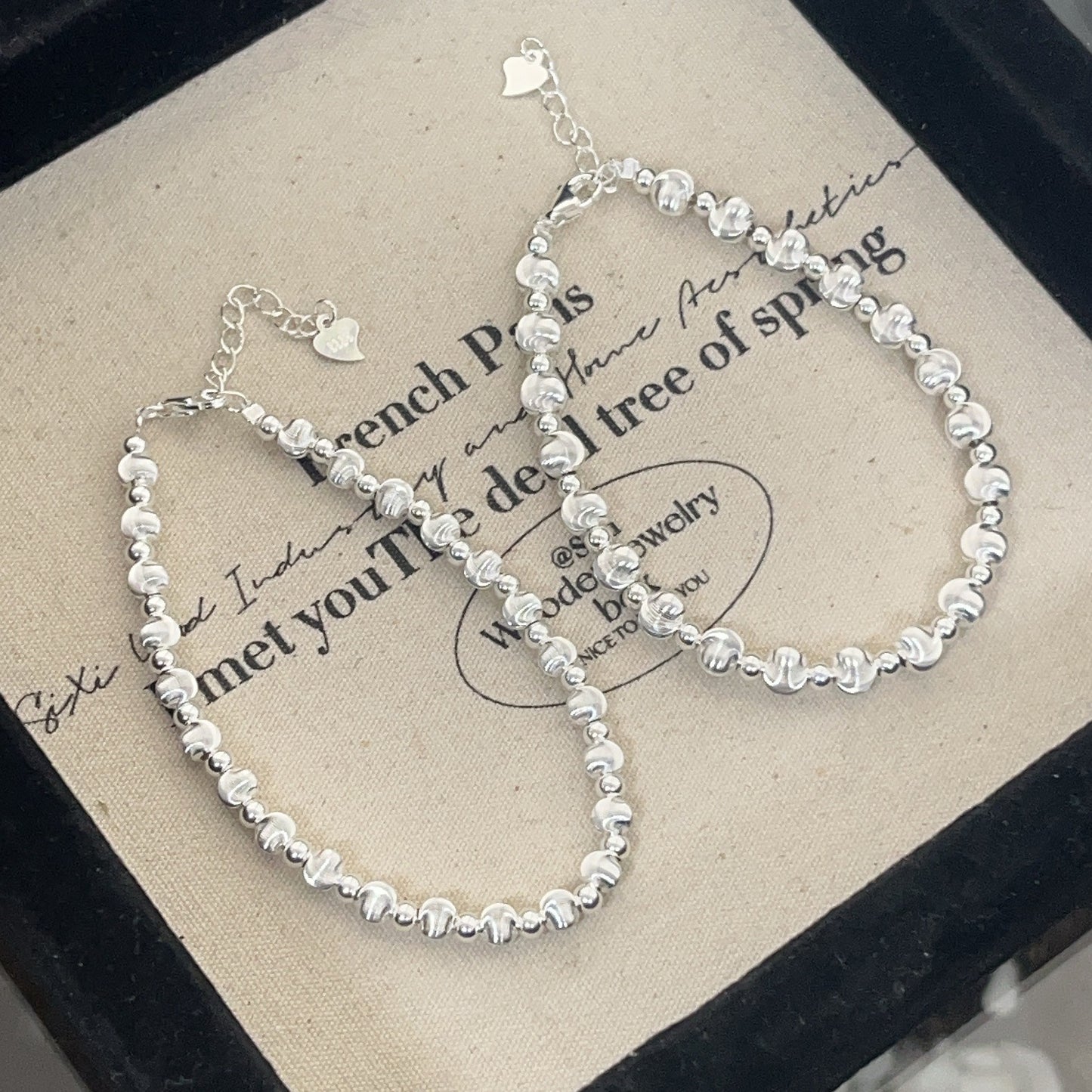 S925 sterling silver cat eye transfer bead bracelet