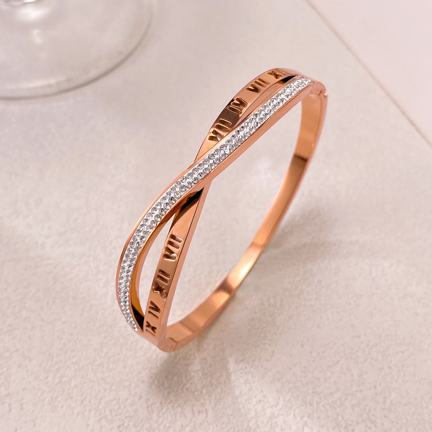 Roman Numerals Titanium Steel Bracelet