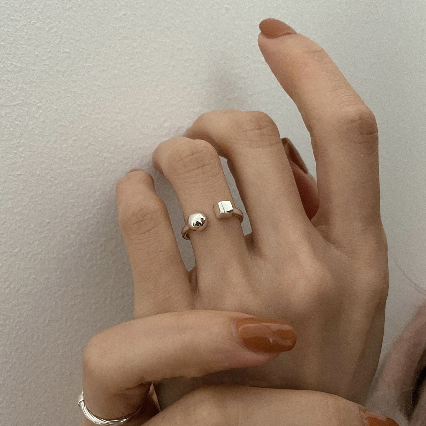 s925 Sterling Silver Geometric Square Ring