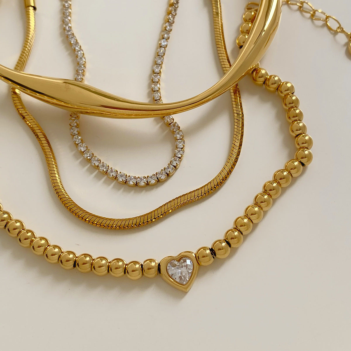 Octagonal Snake Bone Chain bracelet suit