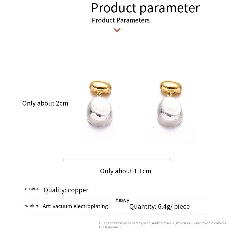 ダブルラブゴールドワイヤードローイングハート型ボールイヤリング