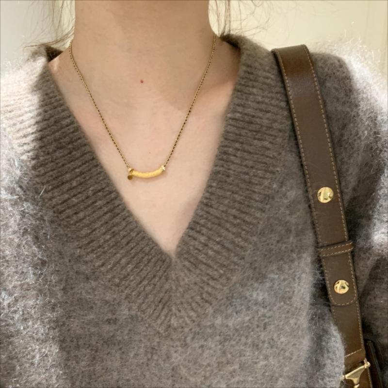 Smiling Tiger Eye Stone Black Gold Brushed Necklace Bracelet