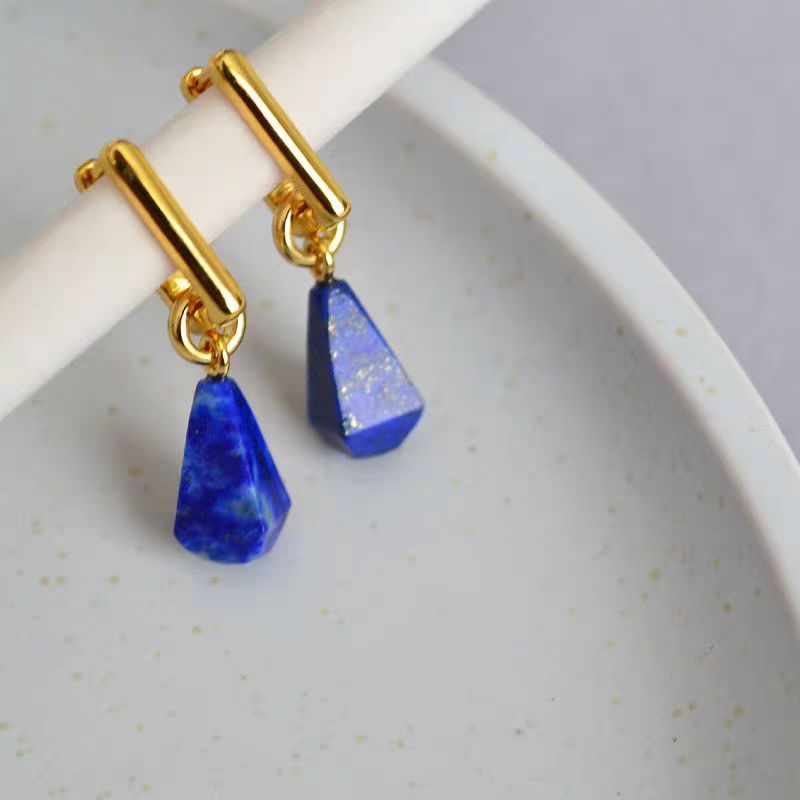 Natural lapis lazuli necklace earrings set