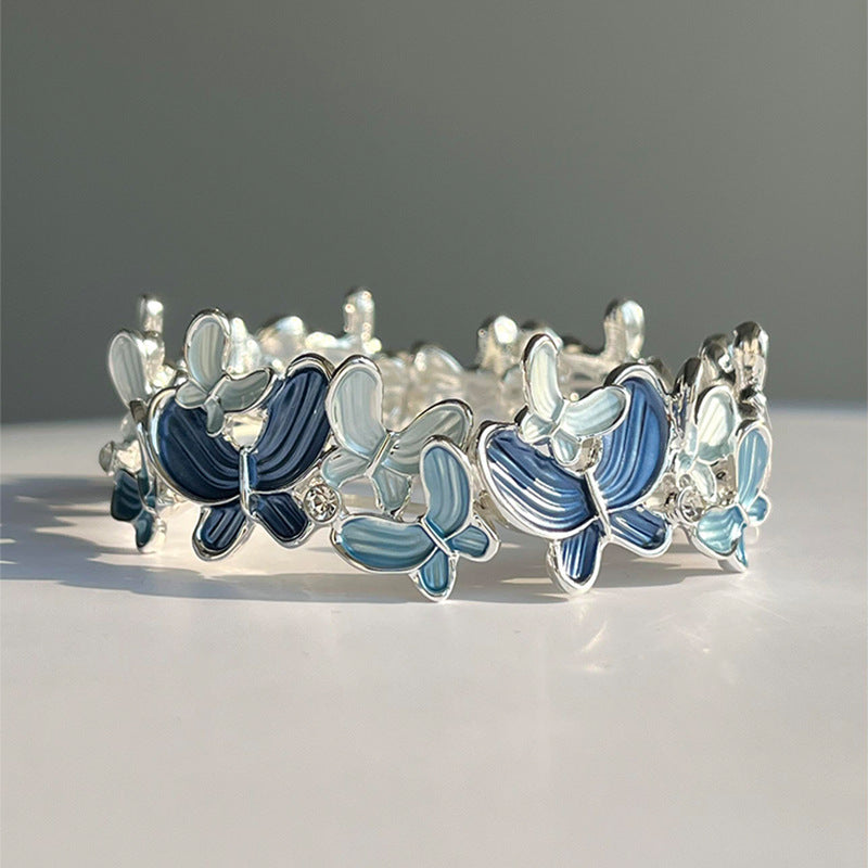 Oil dripping geometric round star butterfly color bracelet