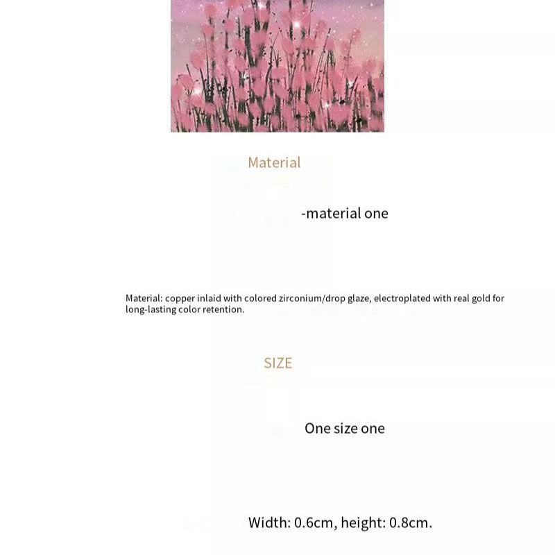 Zircon diamond-encrusted drop oil color earrings