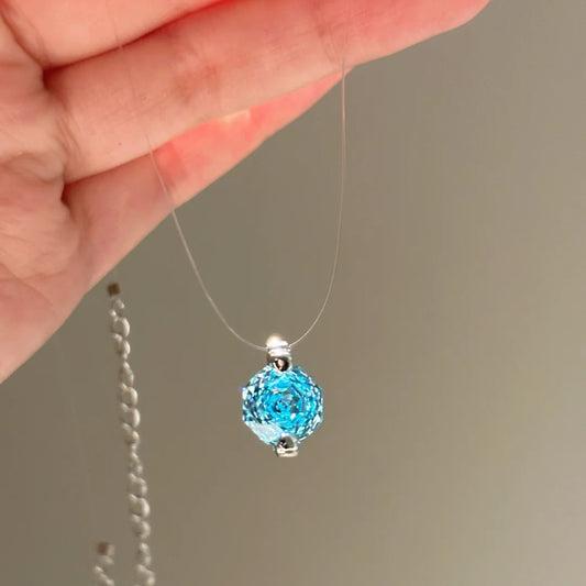 Invisible fishing line mermaid's tears zircon necklace