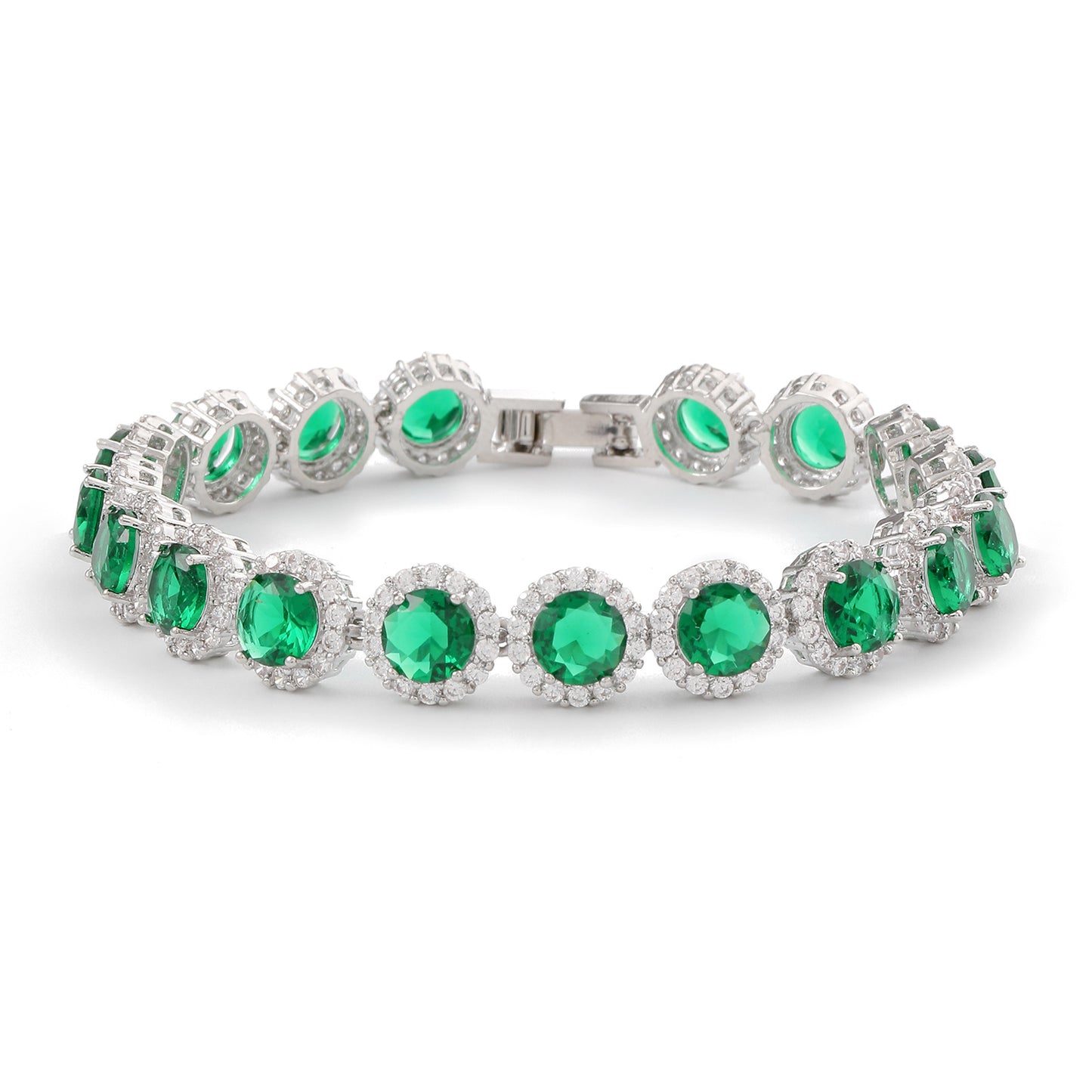 Hollow round bracelet with gold-plated inlaid zircon