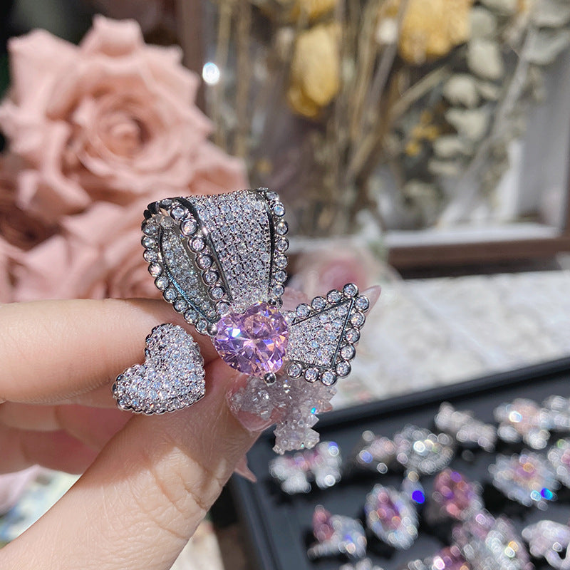 Pink zircon ring plated with 18K gold