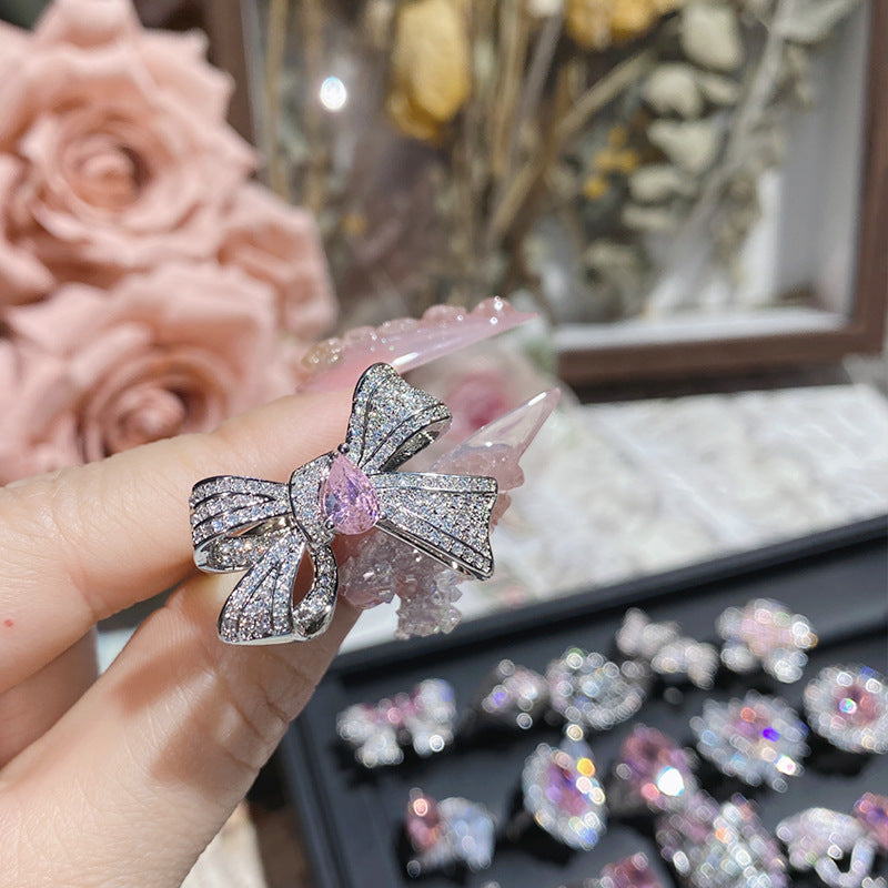 Pink zircon ring plated with 18K gold