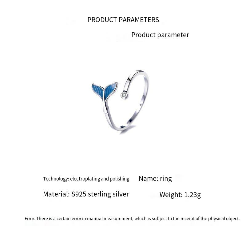 ブルーフィッシュテールシリーズネックレスリングブレスレットイヤリングセット