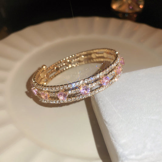 Super Flash Zircon Letter Bracelet