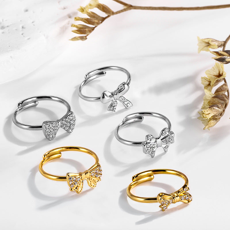 Super Flash Sky Star Titanium Zircon Ring