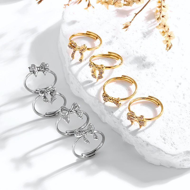 Super Flash Sky Star Titanium Zircon Ring