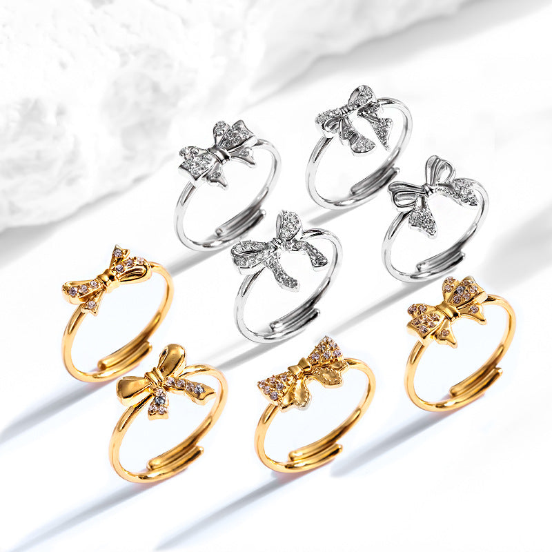 Super Flash Sky Star Titanium Zircon Ring