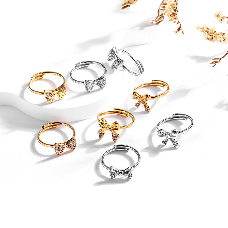 Super Flash Sky Star Titanium Zircon Ring