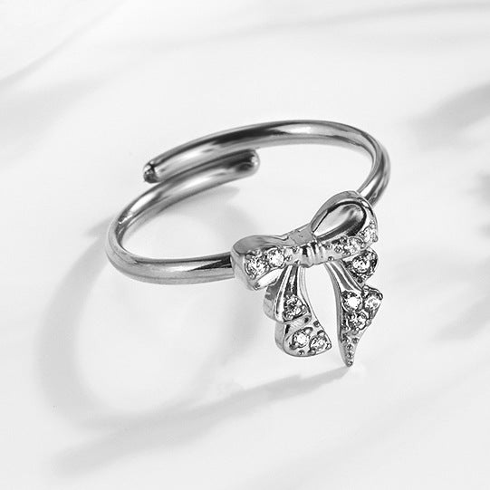 Super Flash Sky Star Titanium Zircon Ring