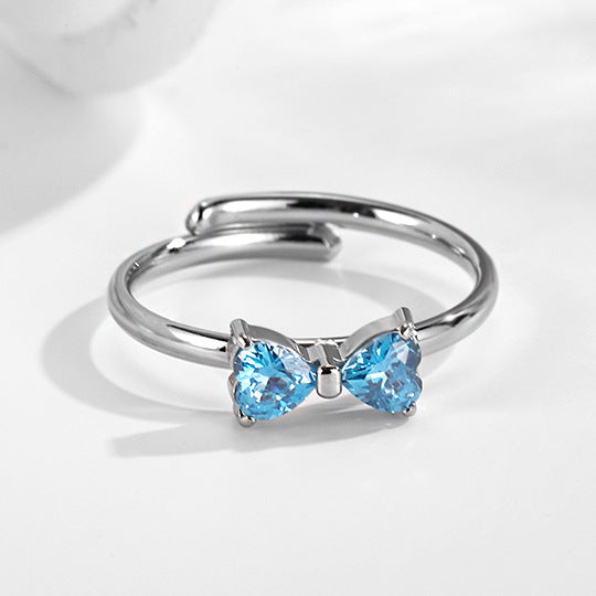 Stainless steel bow adjustable titanium ring does not fade