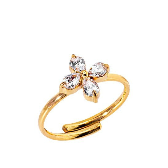 ジルコンチタンスチールカラーファストブレスレットネックレスリングイヤリングジュエリーセット