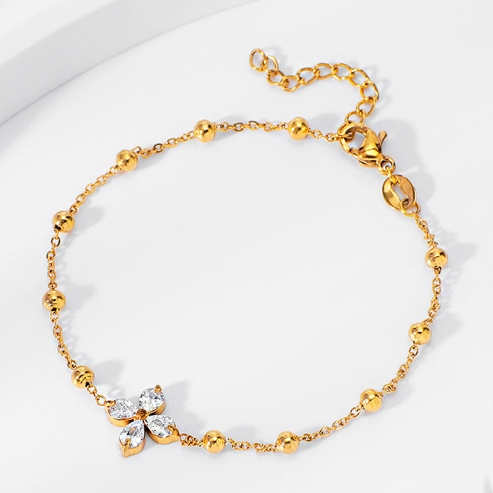 ジルコンチタンスチールカラーファストブレスレットネックレスリングイヤリングジュエリーセット