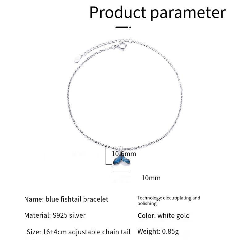 ブルーフィッシュテールシリーズネックレスリングブレスレットイヤリングセット