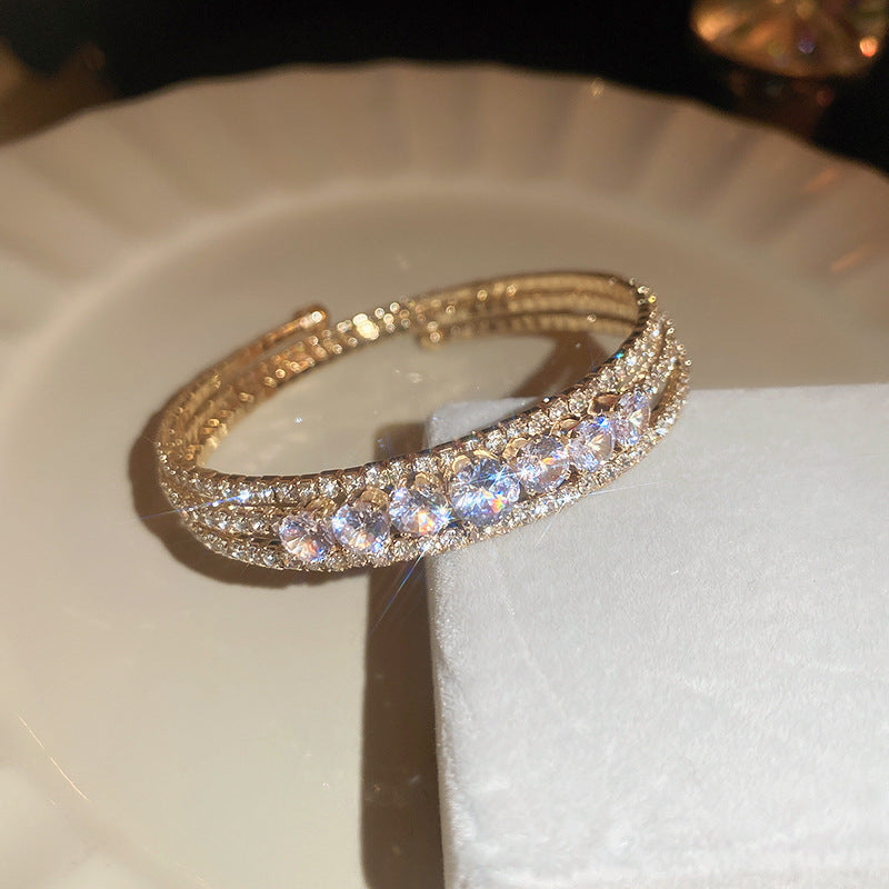 Super Flash Zircon Letter Bracelet