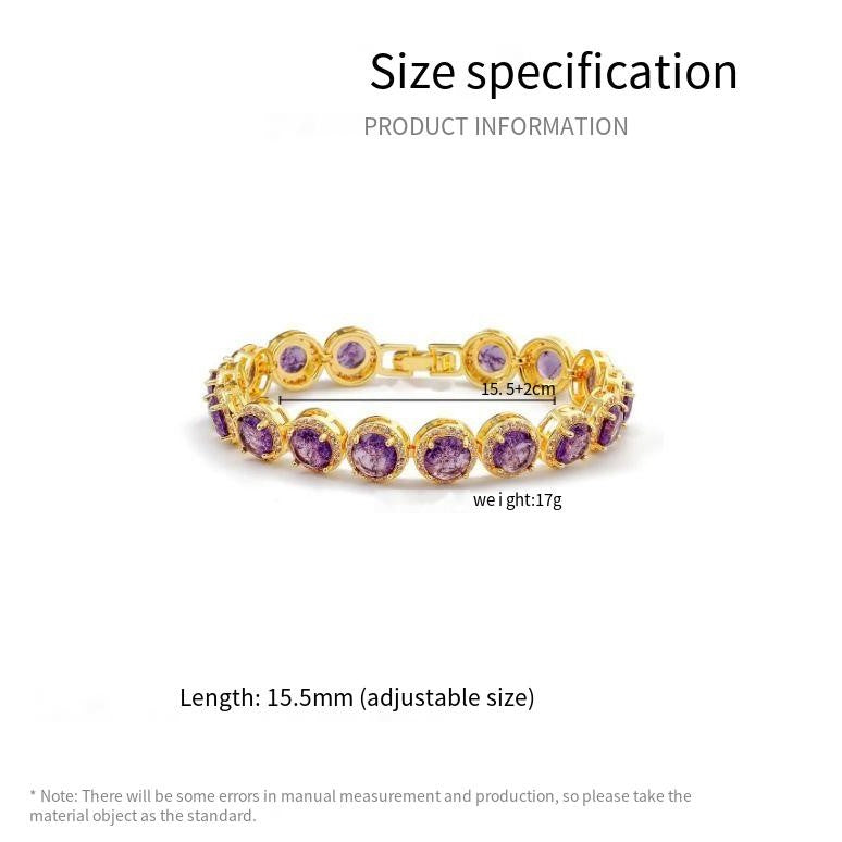 Hollow round bracelet with gold-plated inlaid zircon