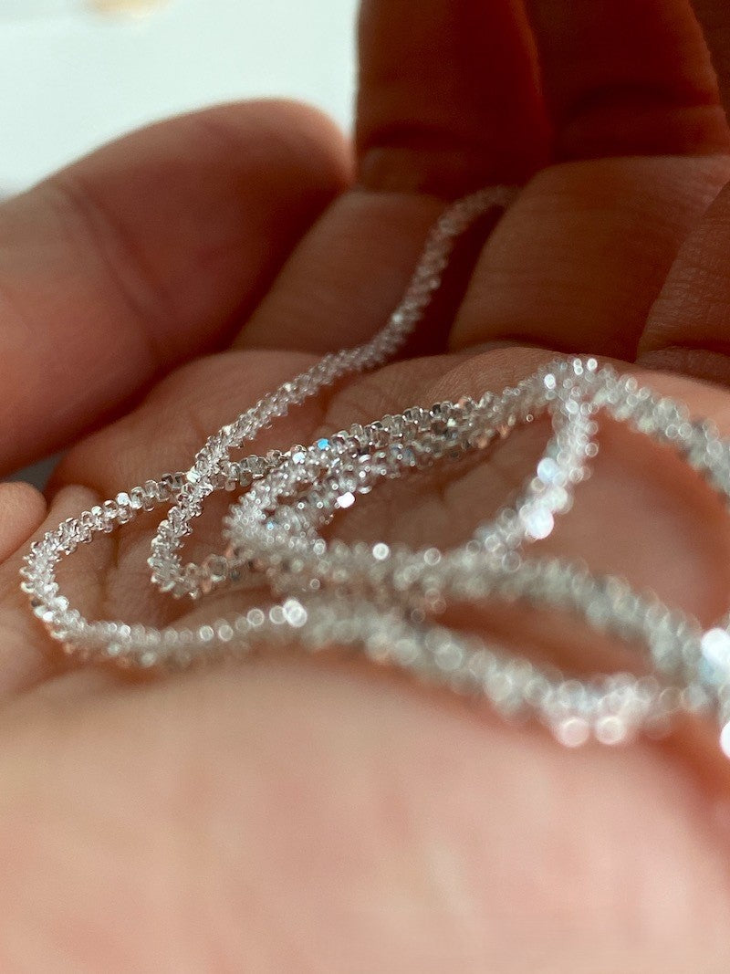 S925 sterling silver sparkling necklace