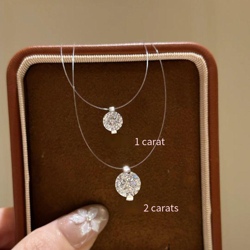 Invisible fishing line mermaid's tears zircon necklace