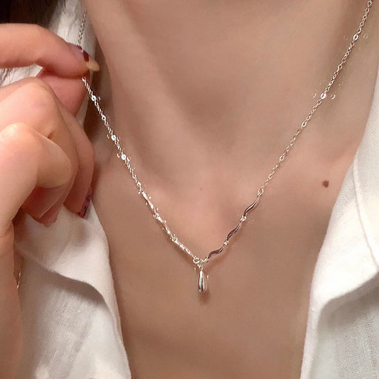 S925 sterling silver drop necklace
