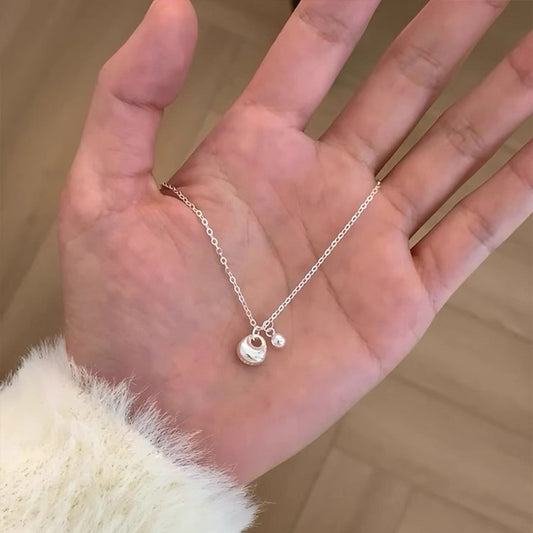S925 sterling silver purse ball necklace