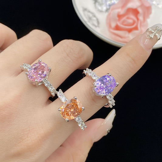 Zircon pigeon eggs split ring