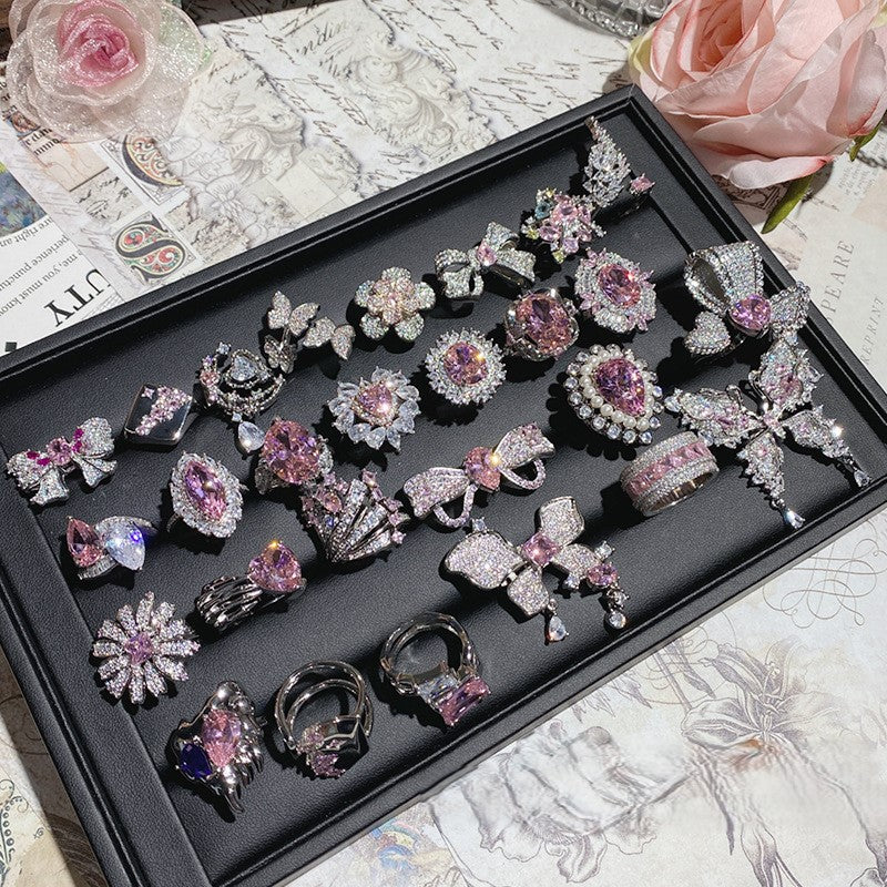 Pink zircon ring plated with 18K gold