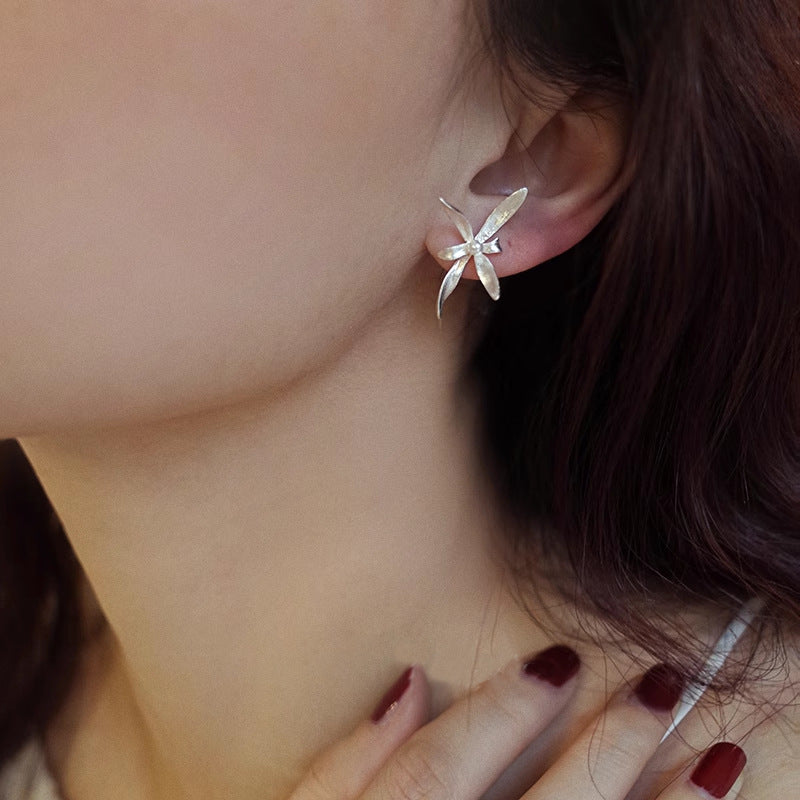 925スターリングシルバーパールオーキッドネックレス