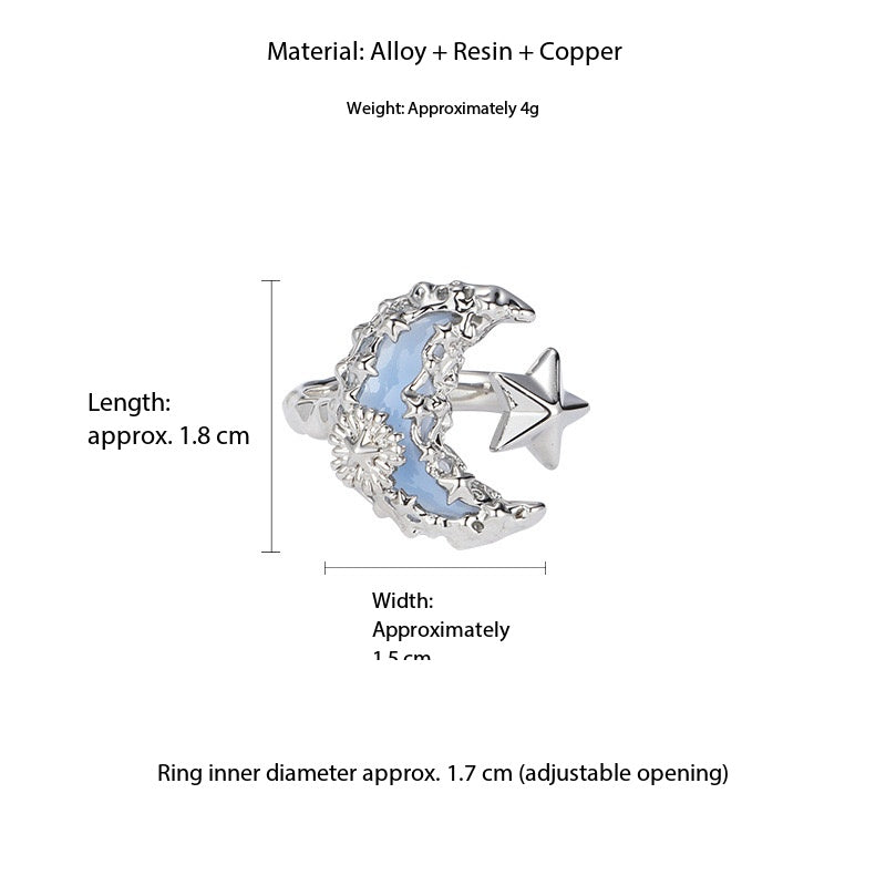 Lava blue moon series necklace ring earrings