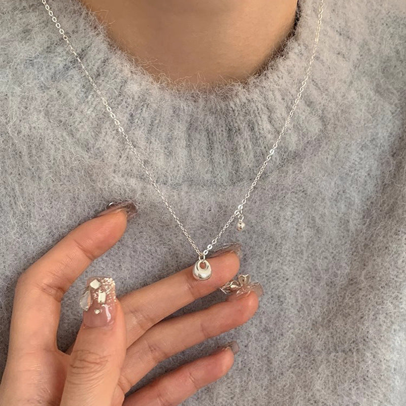 S925 sterling silver purse ball necklace