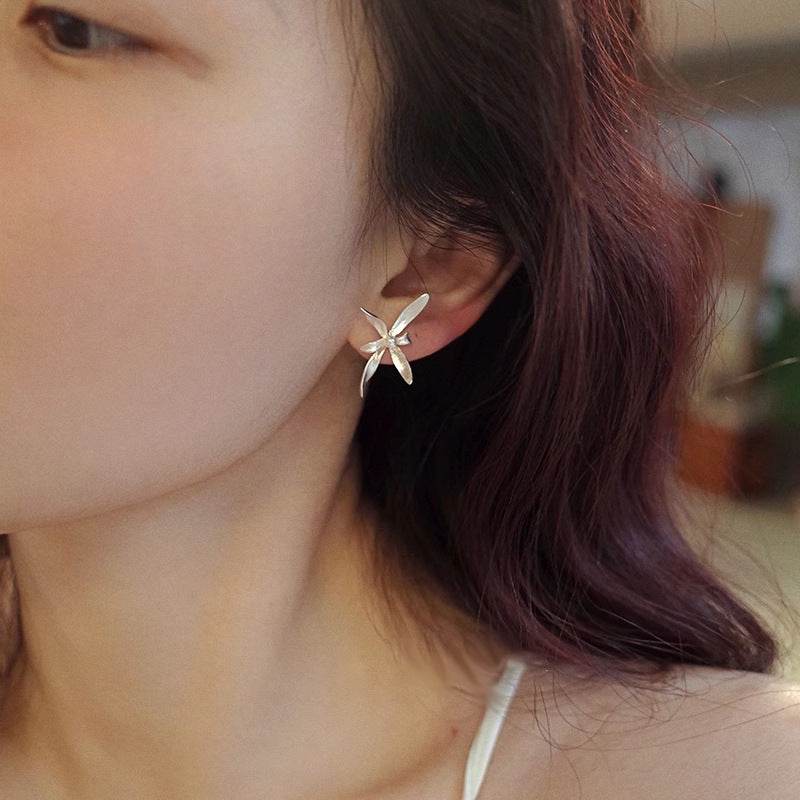 925スターリングシルバーパールオーキッドネックレス