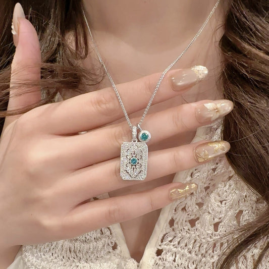 Blue diamond necklace