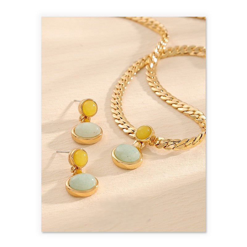 Tianhe Stone Necklace Earrings Set