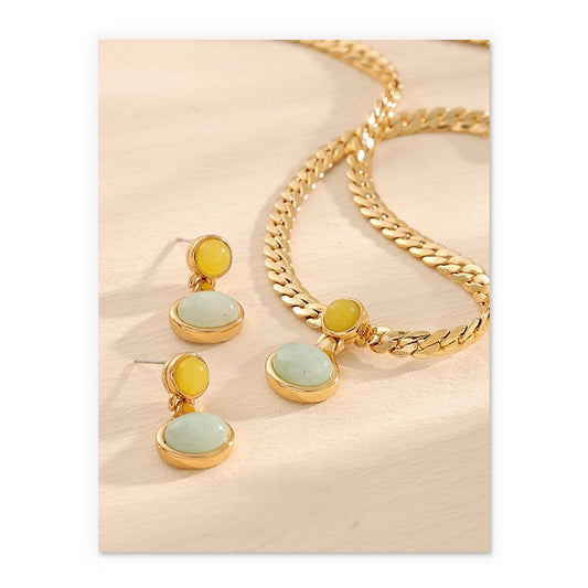 Tianhe Stone Necklace Earrings Set